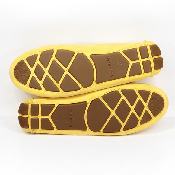 COLE HAAN‎ Evelyn Bow Driving Loafer Suede Preppy Classic Butter Yellow Sz 7.5 - Picture 8 of 9